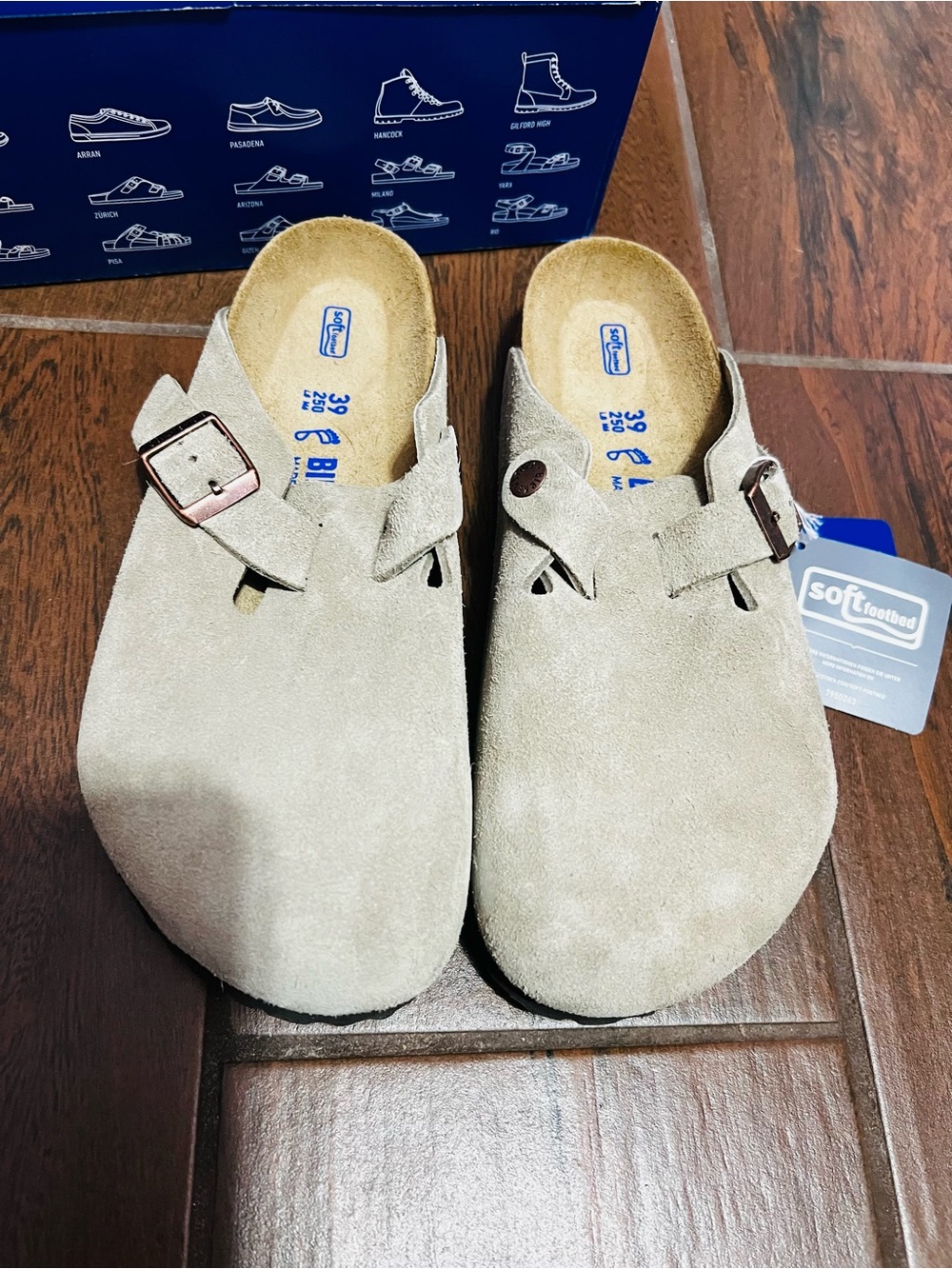 Birkenstock Boston Taupe Suede Clogs Womens EU 39 US 8/8.5